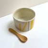 By The Line Porcelain Pot & Wooden Spoon