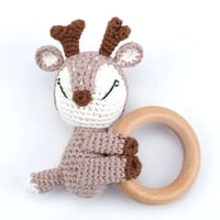 Image 3 of Deer Baby Rattle Wooden Teether