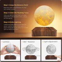 Levitating Moon Lamp, Magnetic Floating Moon Lamp Spinning Luna Night Light with 3 Color Modes, for 