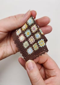 Image of Granny Square Blanket in Brown - 1:12 Scale Dollhouse