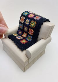 Image 2 of Roseanne Classic Granny Square Blanket in 1:12 scale