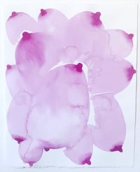 pink boobs 1 ,2019 16x20 on watercolor paper