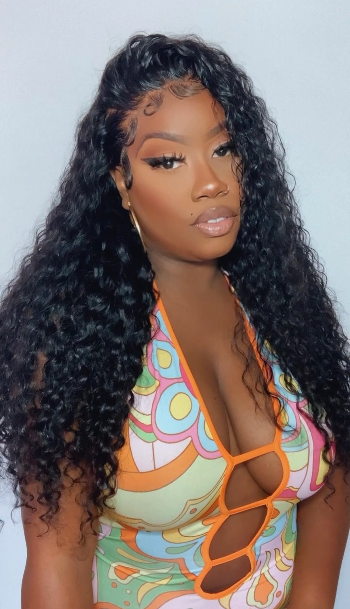 Image of Handmade Curly 13x4 Lace Front Wig in 24”