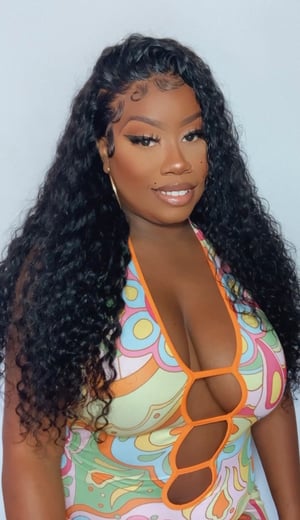 Image of Handmade Curly 13x4 Lace Front Wig in 24”