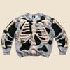 REWORKED NIKE FLOW 3D SKELETON GREY MISTY SWEATSHIRT SIZE L