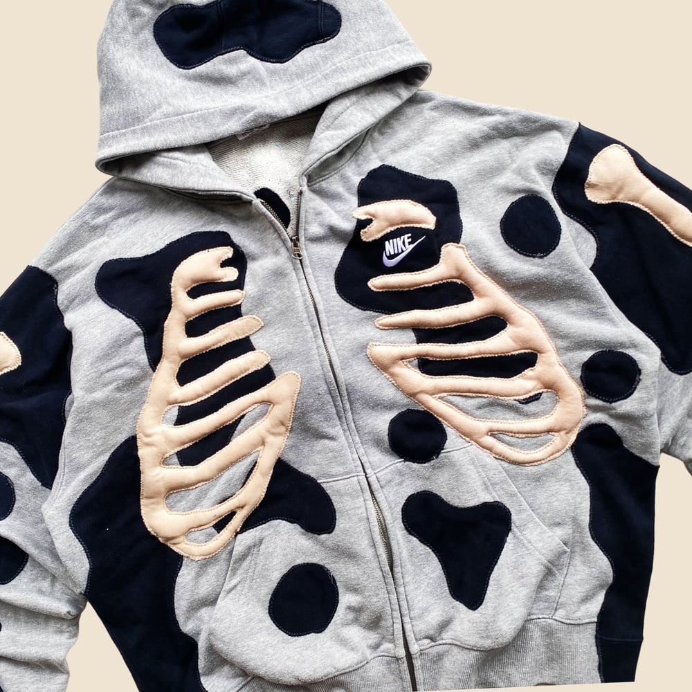 REWORKED NIKE FLOW 3D SKELETON ZIPHOODIE SIZE L BOXY