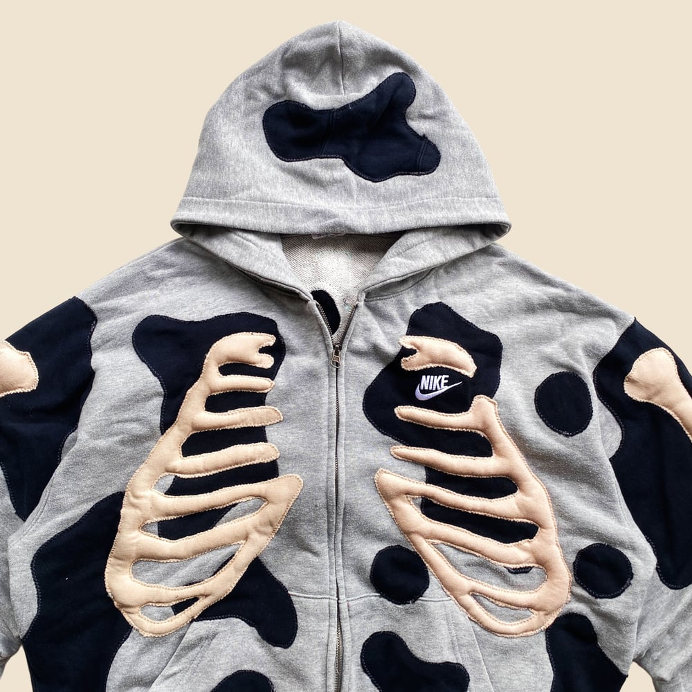 REWORKED NIKE FLOW 3D SKELETON ZIPHOODIE SIZE L BOXY