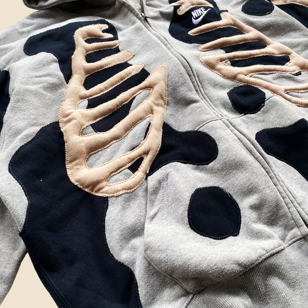 REWORKED NIKE FLOW 3D SKELETON ZIPHOODIE SIZE L BOXY