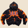 REWORKED GAP CRACKY BLACK ORANGE HOODIE SIZE L