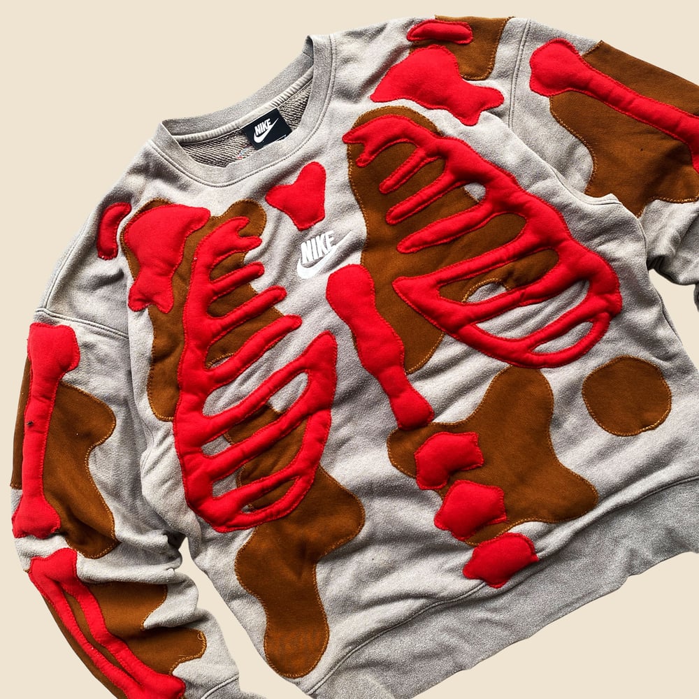 REWORKED NIKE FLOW 3D SKELETON SWEATSHIRT SIZE L