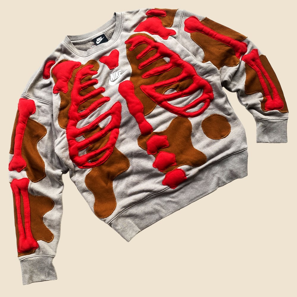 REWORKED NIKE FLOW 3D SKELETON SWEATSHIRT SIZE L