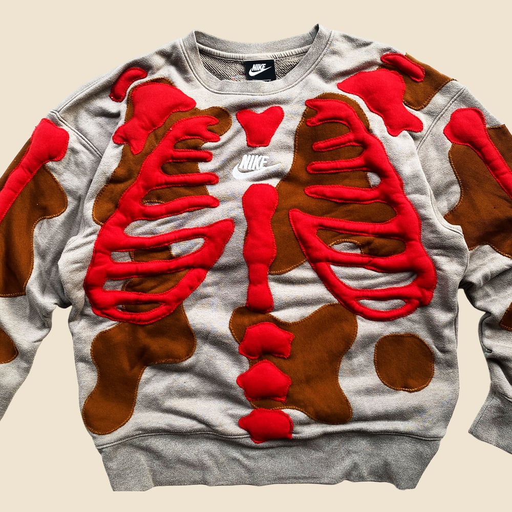 REWORKED NIKE FLOW 3D SKELETON SWEATSHIRT SIZE L