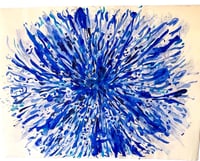 monochrome blue explosion on paper