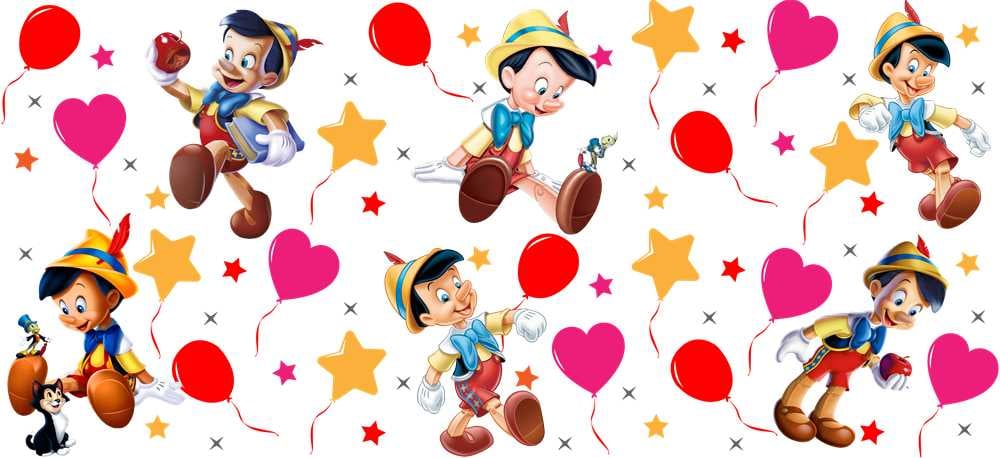 Image of Pinocchio Cartoon Double Sided Uv Dtf Wrap W0806