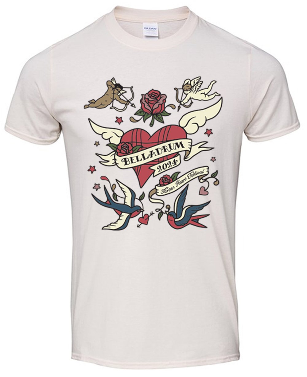 Bella '24 Adult "Love Tattoo"  T-shirt  (Natural)