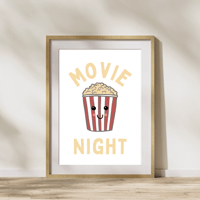 Image 2 of Movie Night Happy Popcorn Print
