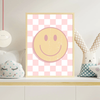 Image 5 of Vintage Smiley Checkerboard Print