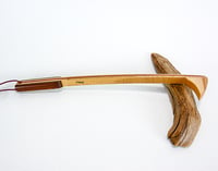 Image 2 of Handcrafted Mini Wooden Back Scratcher Exotic Wood Leopard and Padauk Backscratcher with Tiger Maple