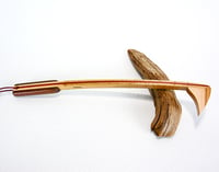 Image 4 of Handcrafted Mini Wooden Back Scratcher Exotic Wood Leopard and Padauk Backscratcher with Tiger Maple