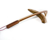 Image 6 of Handcrafted Mini Wooden Back Scratcher Exotic Wood Leopard and Padauk Backscratcher with Tiger Maple