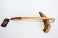 Image 7 of Handcrafted Mini Wooden Back Scratcher Exotic Wood Leopard and Padauk Backscratcher with Tiger Maple