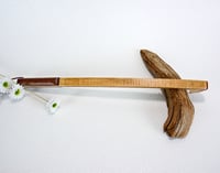 Image 8 of Handcrafted Mini Wooden Back Scratcher Exotic Wood Leopard and Padauk Backscratcher with Tiger Maple