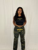 WOMEN'S DISTRESSED CAMO PANTS DEPT. 30