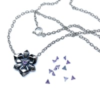 Image 5 of Iris necklace in sterling silver with lavender spinel