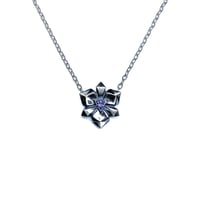 Image 1 of Iris necklace in sterling silver with lavender spinel