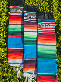 Image 1 of La Chingona - Sarape Golf Towel - Aguamarina (Aquamarine)