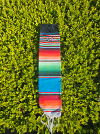 Image 2 of La Chingona - Sarape Golf Towel - Aguamarina (Aquamarine)