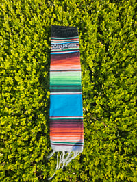 Image 3 of La Chingona - Sarape Golf Towel - Aguamarina (Aquamarine)