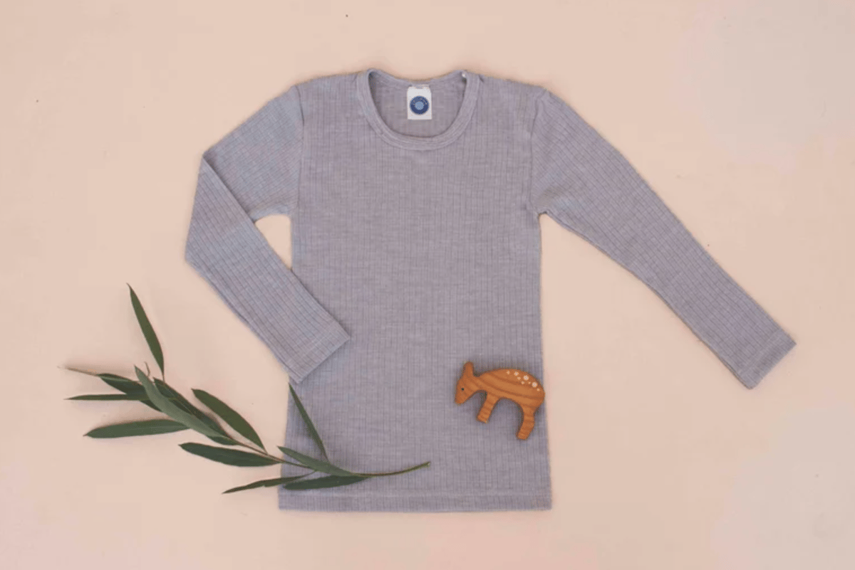 Image of Cosilana Wool/Cotton/Silk top purple and silver