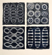 Image 1 of NEW ONE-OFF SERIES:  INDIGO SQUARES WITH WHITE SEED FORMS