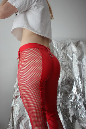 Image of Heavy Zipper PVC and Fishnet Pants (Size M & XL)