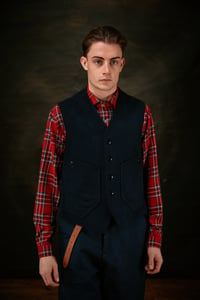 Image 6 of East End Waistcoat - Navy Moleskin £260.00