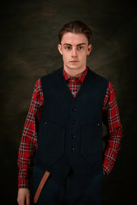 Image 7 of East End Waistcoat - Navy Moleskin £260.00