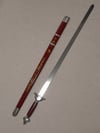 SET - Training Tai Chi Jian Blunt Steel Sword + Carrying Bag Martial Arts Knives Sticks MMA Wu Shu