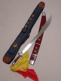 Image 1 of SET - Training Dao Kung Fu Blunt Steel Sword + Carrying Bag Martial Arts Knives Sticks MMA Wu Shu