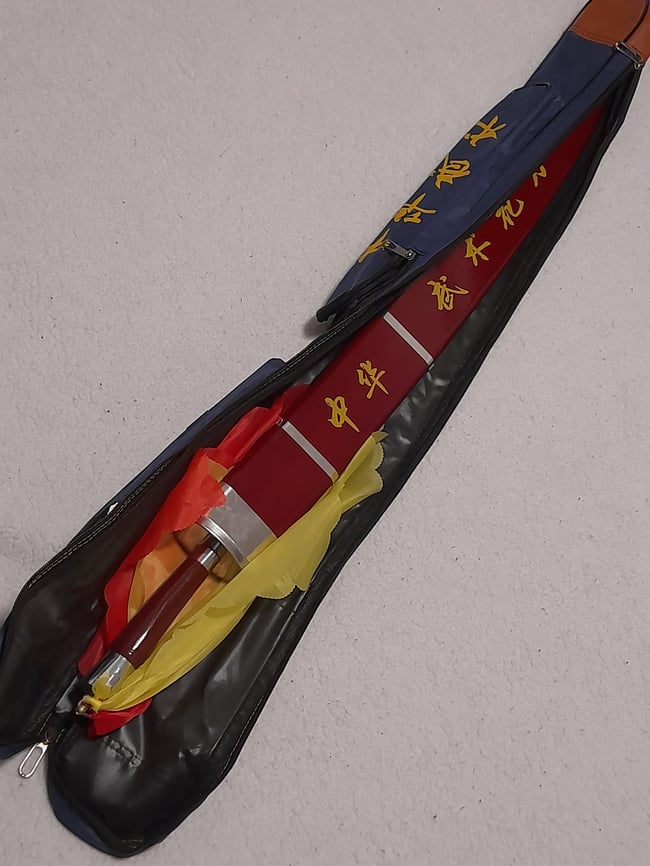 SET - Training Dao Kung Fu Blunt Steel Sword + Carrying Bag Martial Arts Knives Sticks MMA Wu Shu