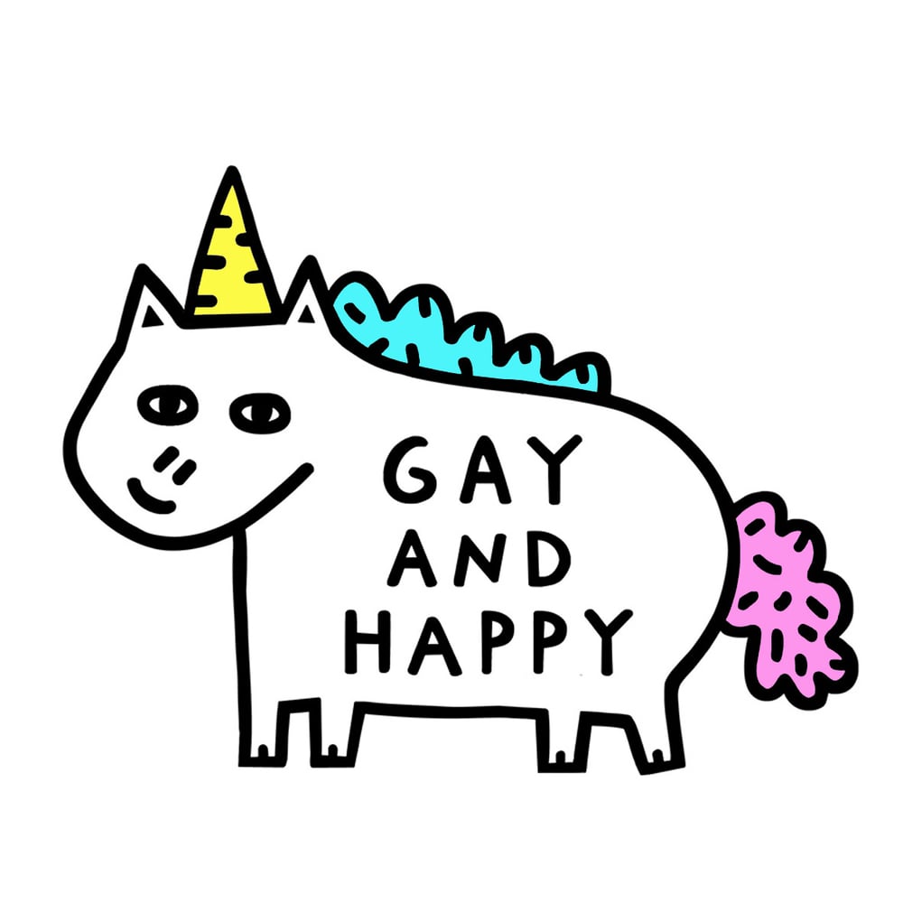 Image of  Gay And Happy Sticker