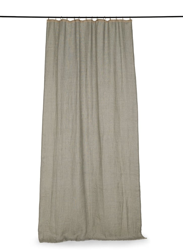 Image of - 50% Paire Rideaux Etamine voile de Lin Gris souris 149€ au lieu de 298€