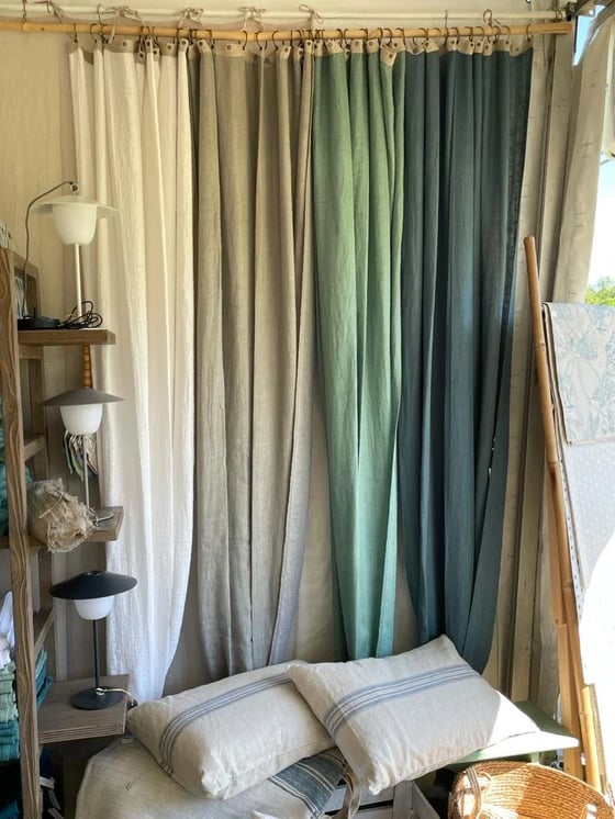 Image of - 50% Paire Rideaux Etamine voile de Lin GRIS  Poudré 149€ au lieu de 298€
