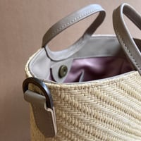 Image 4 of Sac panier BETTY Sable & raphia tweed beige