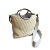 Image 1 of Sac panier BETTY Sable & raphia tweed beige