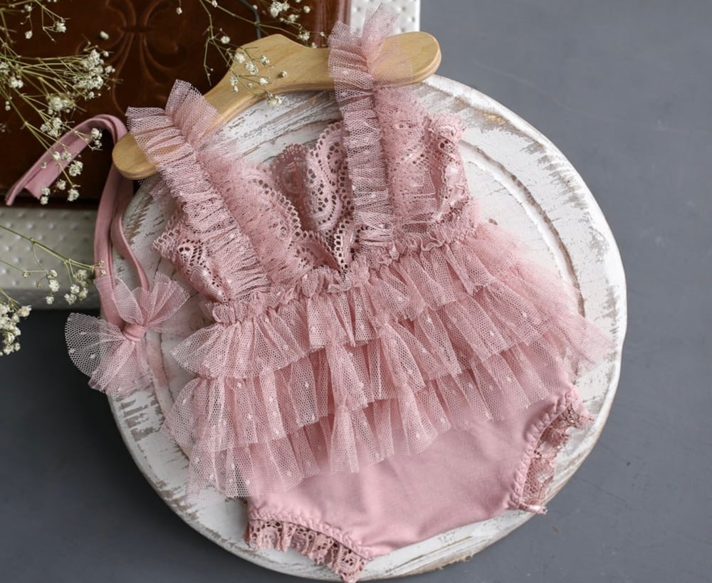 Image of Matilda newborn romper/headband set