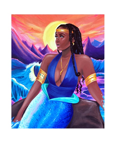 Image of Mami Wata Sunset (Acrylic Painting)