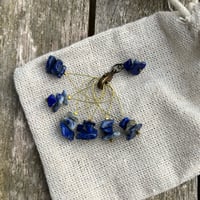 MINI ANNEAUX MARQUEURS  3 Lapis-Lazuli doré