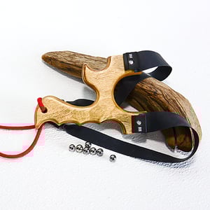 Image of Birchwood Slingshot, Wooden Catapult, Right OR left handed, Gift for him, Outdoorsmen Gift