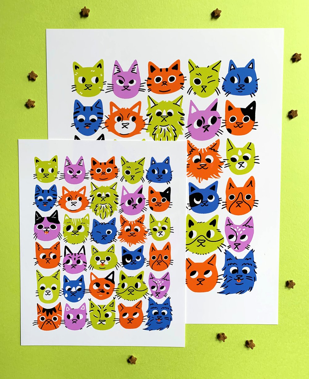 Image of Colorful Cats Print